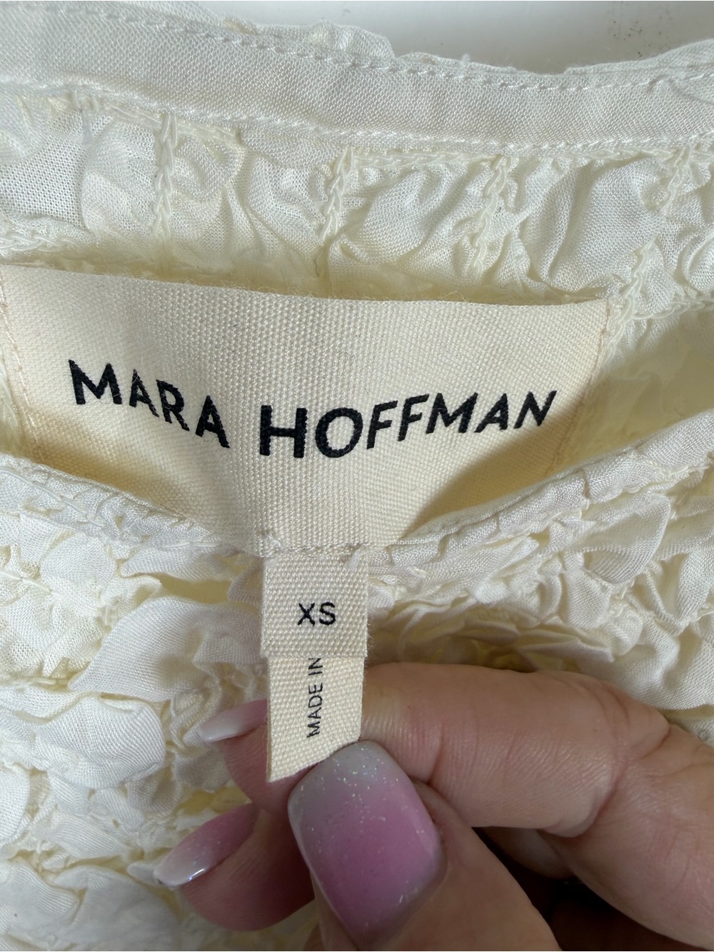 Mara Hoffman NWOT Women’s Sloan Sleeveless Midi Popcorn Column Dress In Cream XS - Picture 11 of 14